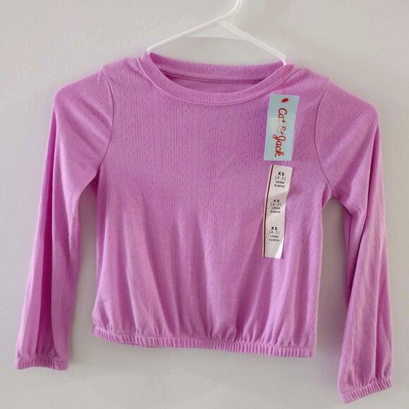 NWT Cat and Jack lavender knit Long Sleeve Pullover  size 4-5 - Picture 1 of 6